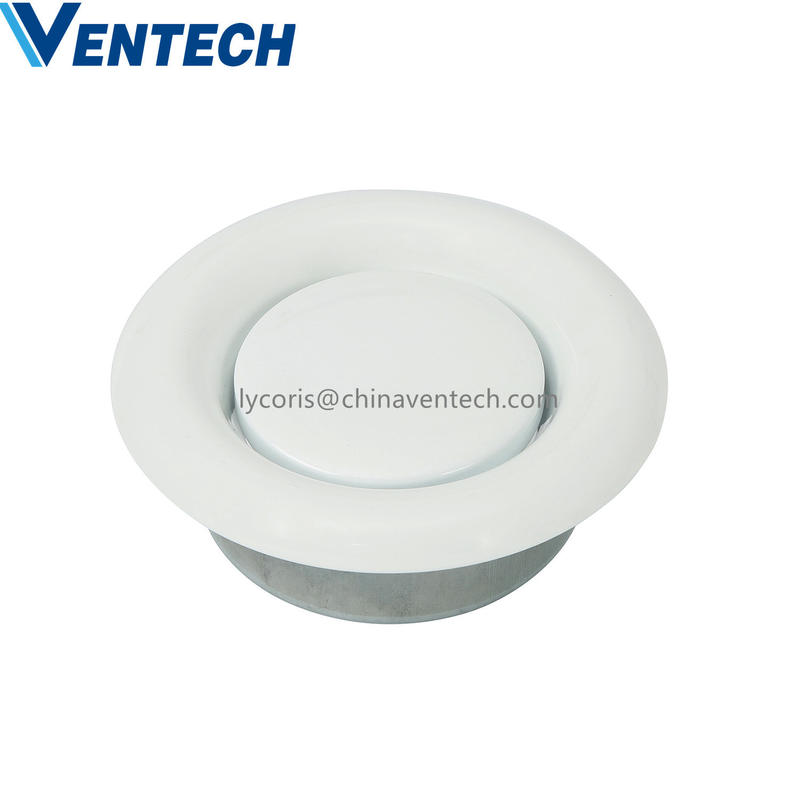 Hot Selling Ceiling Ventilation GI sheet Supply Air Disc Valve Washing Room Round Shape Metal Air Duct Exhaust Disc Valve