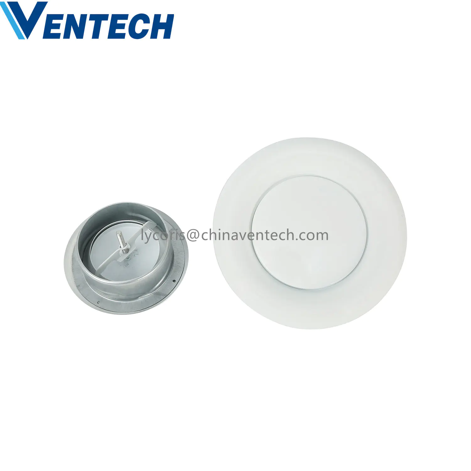 Hot Selling Ceiling Ventilation GI sheet Supply Air Disc Valve Washing Room Round Shape Metal Air Duct Exhaust Disc Valve