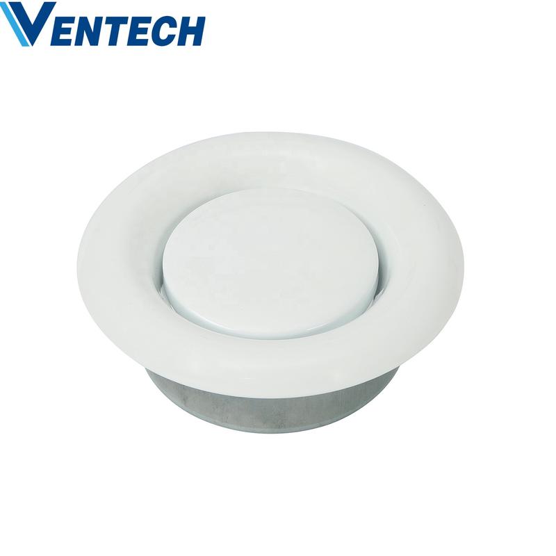Free Sample Hvac Metal Exhaust Air Disc Valve White Air Vent Round Ceiling Diffuser