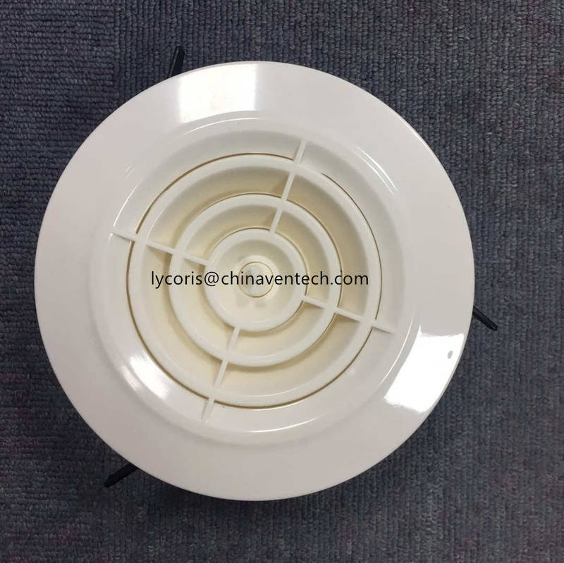 Exhaust Plastic Disk Valve Round Shape Air Duct Ventilation Air Grille Diffuser Ceiling Plastic Disc Valve