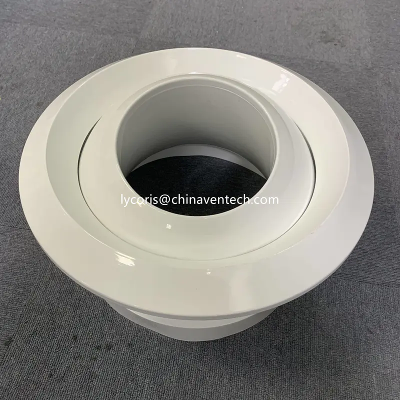 Ventilation aluminum jet nozzle diffuser ceiling round spout jet nozzle central air conditioning adjustable round air diffuser