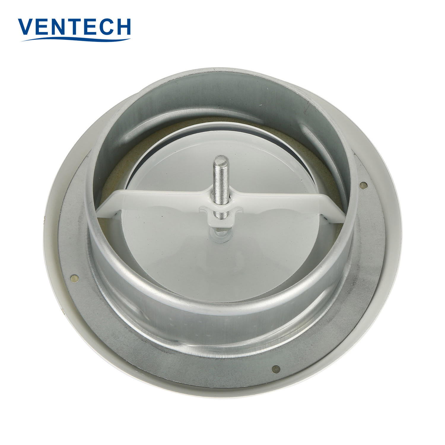 Air conditioning metal exhaust air diffuser disc valve