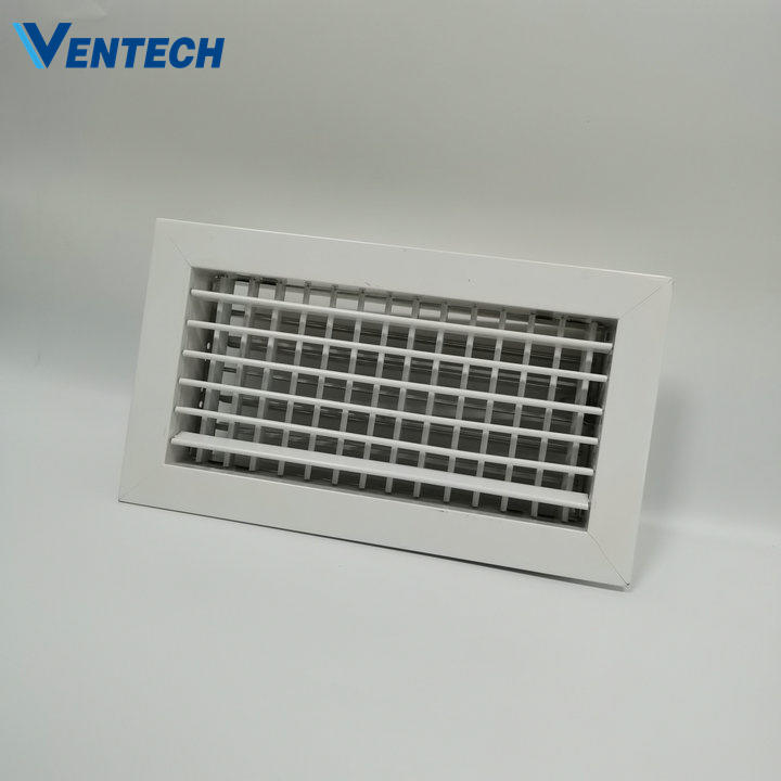 Hvac Air Conditioning Ceiling Mounted Grilles and Registers Double Deflection Supply Grille with Damper