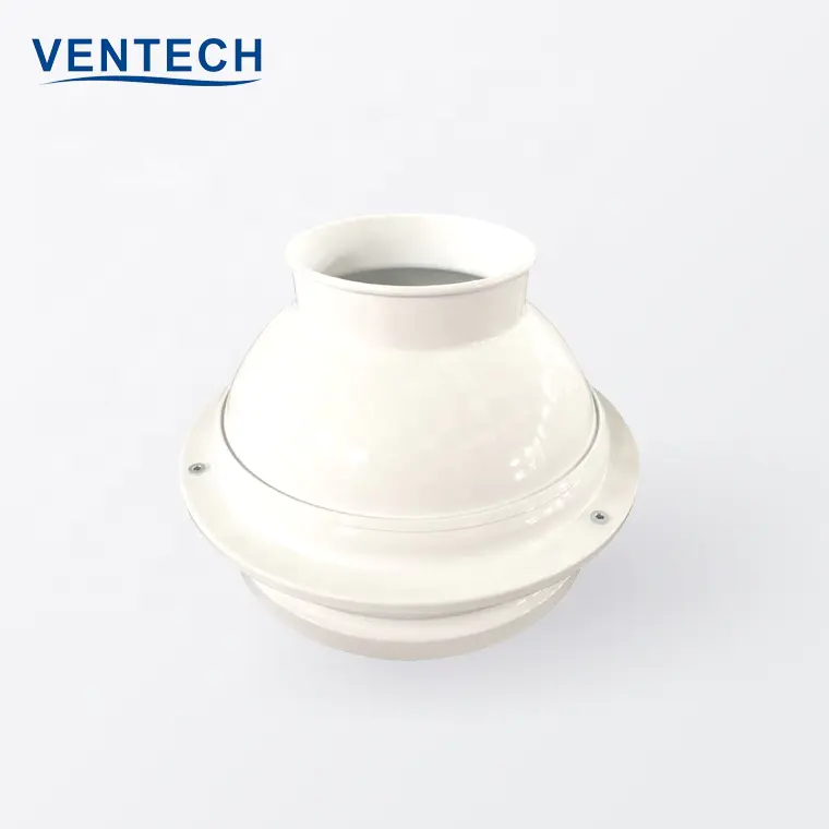 Hvac System Aluminum Air Conditioner Round Adjustable Eyeball Jet Nozzle Diffusers With Damper For Ventilation