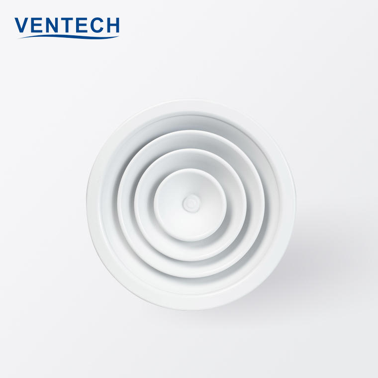 HVAC Ventilation Aluminium Round Ceiling Air Vent Circular Diffuser With Adjustable Butterfly Damper