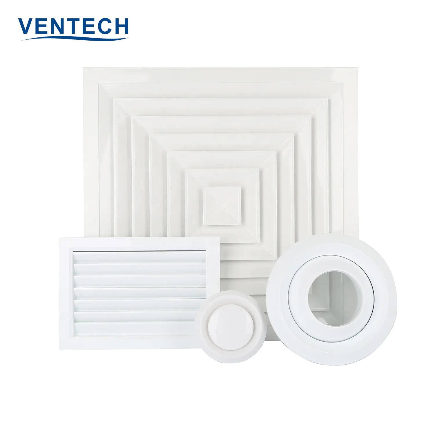 VENTECH Hvac air conditioning air outlets return air square 4 way diffuser