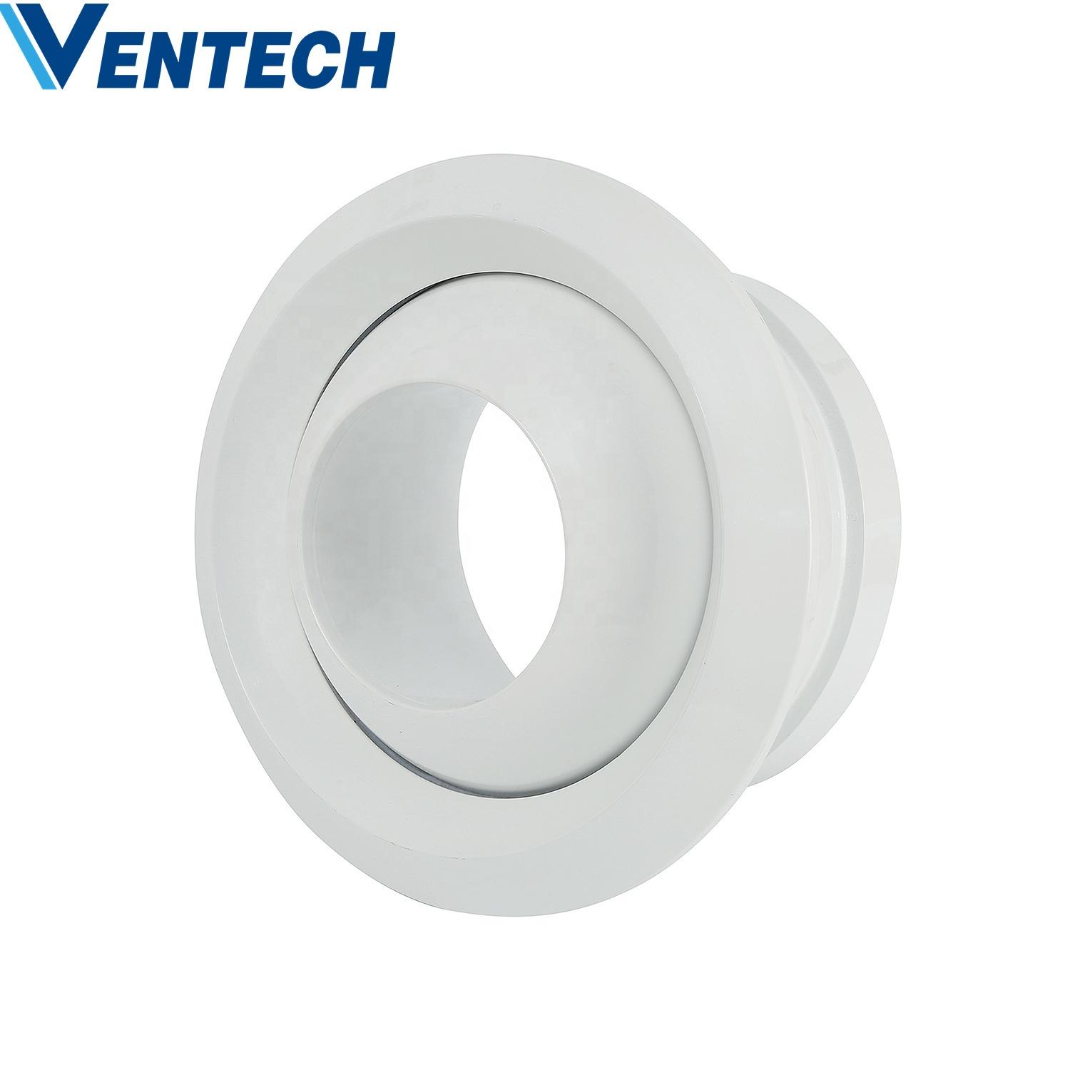 Hvac side wall mounted duct work ventilation round air grille ball jet diffuser