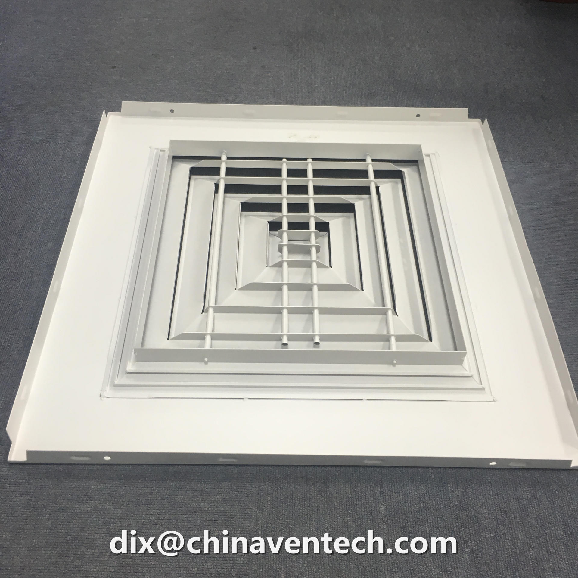 Air handling unit aluminum ventilation air vent square 4 way diffuser for ceiling replacement