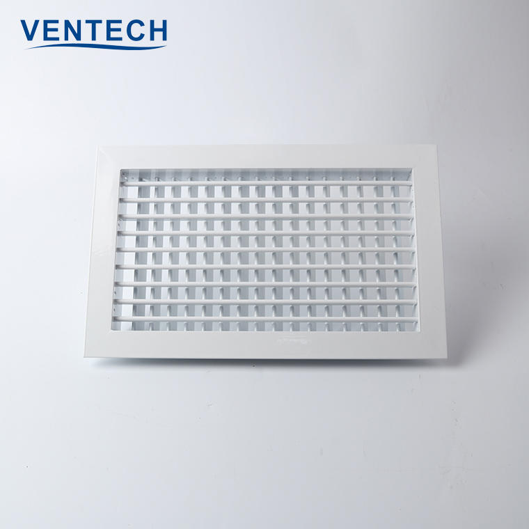 Hvac air terminals extract air recovery double deflection blades supply grille