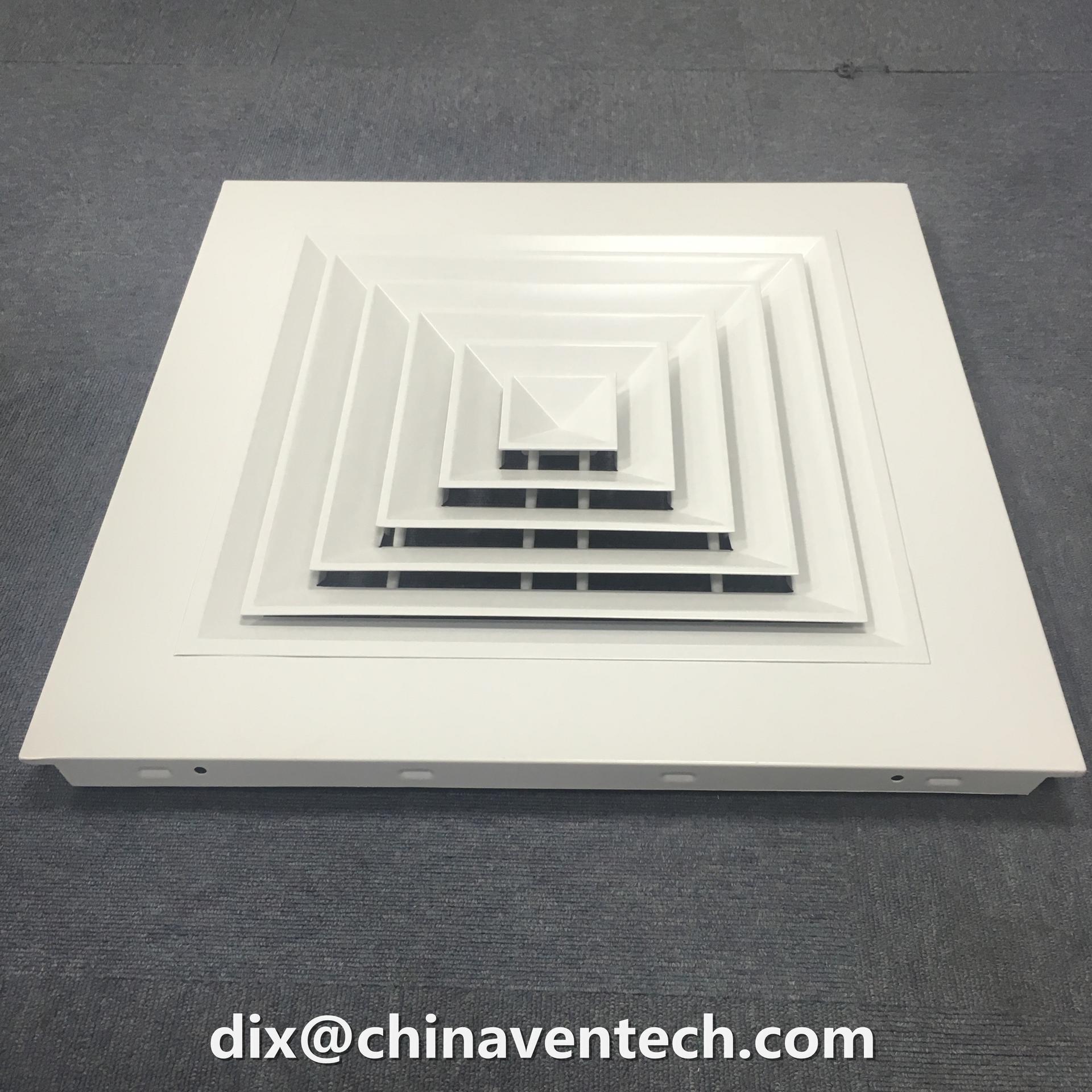 Hvac air conditioner ceiling tile 4 way square air diffuser