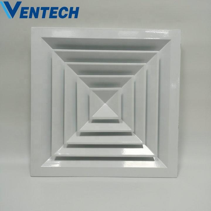 High Quality Aluminum Ventilation Drop Ceiling Air Louver Square Ceiling Diffuser 4 Way