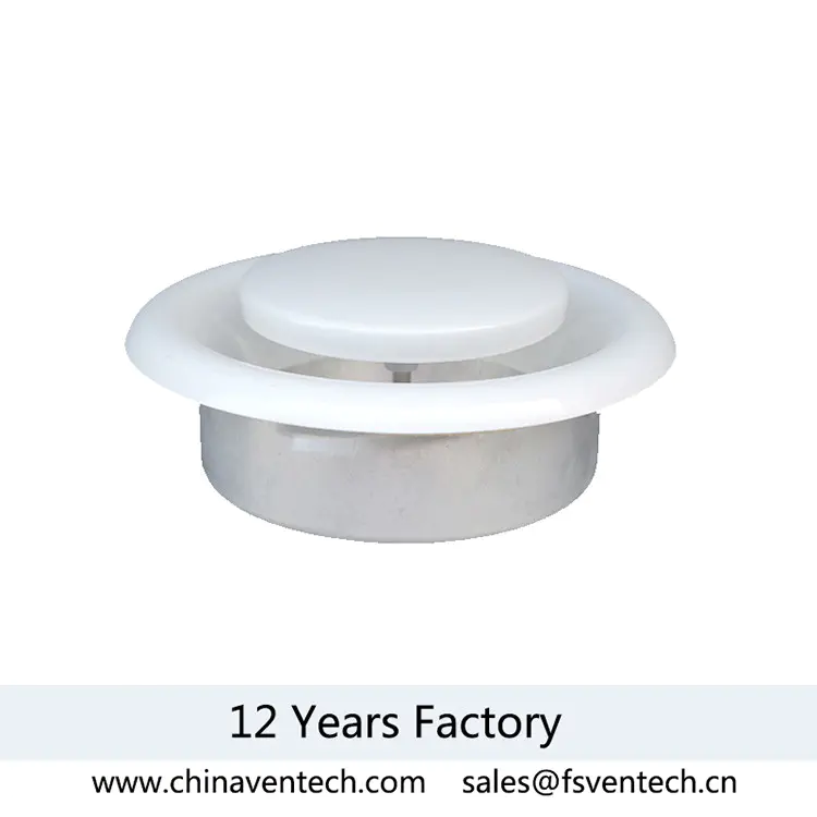 VENTECH Hvac Metal Exhaust Air Disc Valve White Vent Duct Air Diffusion For Air Conditioners