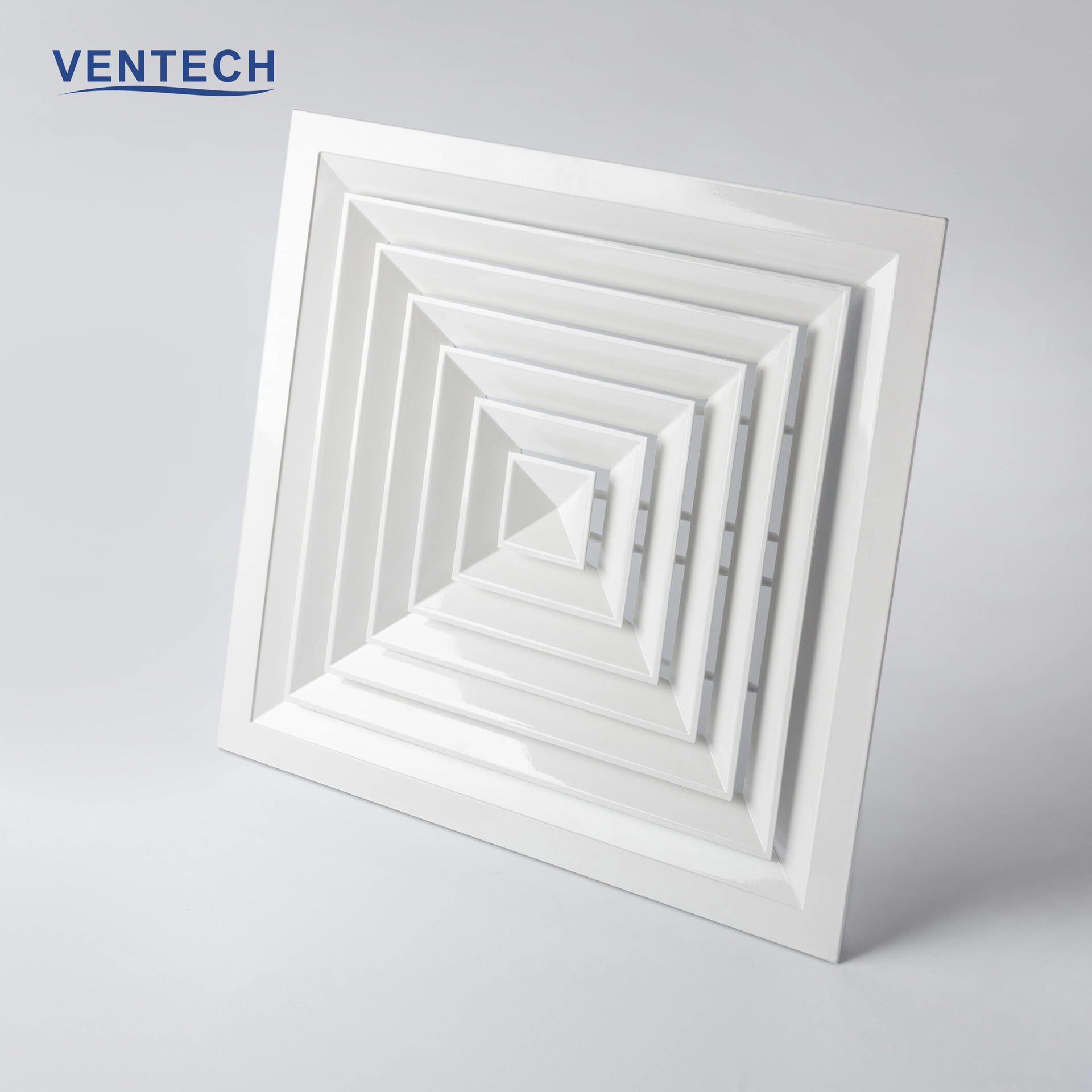 Supply air intake wall vent square diffuser with damper