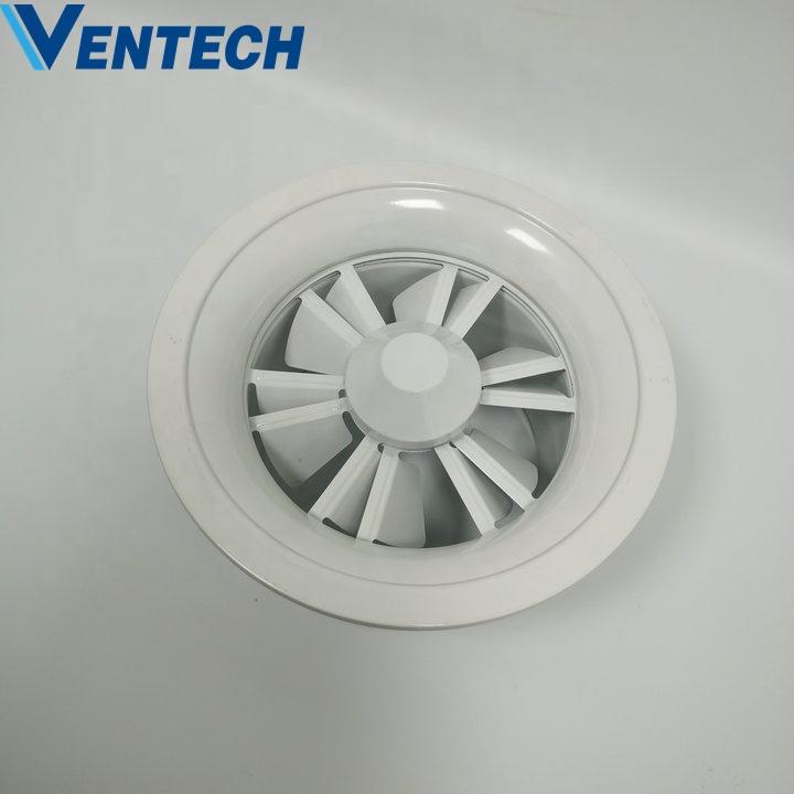 Hvac System Control The Swirling Square Air Swirl Metal Ceiling Round Adjustable Plaque Diffuser For Ventilation