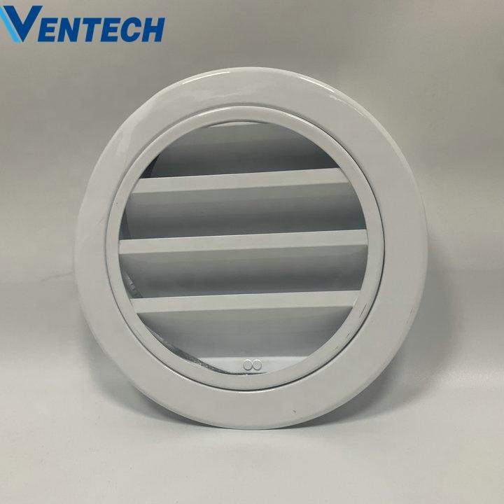 Hvac System White Aluminum Exhaust Air Louvers Fresh Air Grill Vent Cover Conditioner Adjustable Weather Louvers For Ventilation