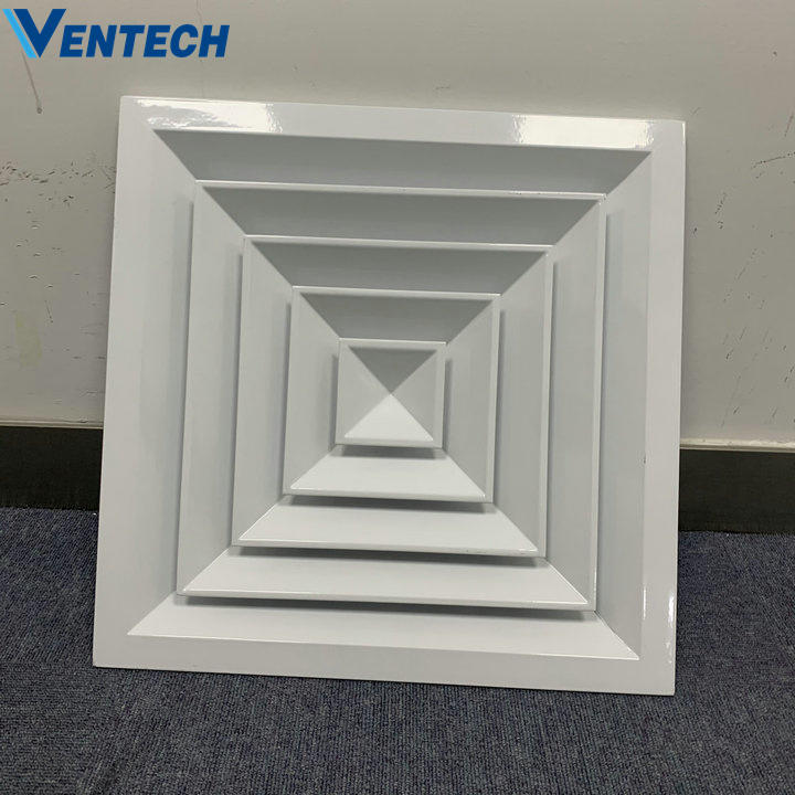 VENTECH High Quality Hvac Aluminum Exhaust Air Duct Outlet Conditioning Square Ceiling Diffuser
